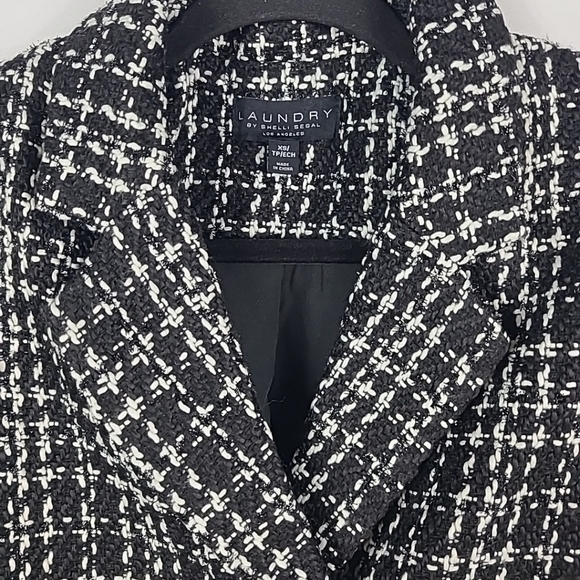 NEW Laundry by Shelli Segal Women's Double Breast Tweed Black Blazer Sz XS NWOT - Picture 2 of 11